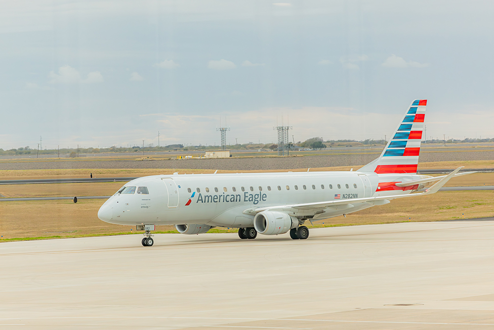 American Airlines plane on runway