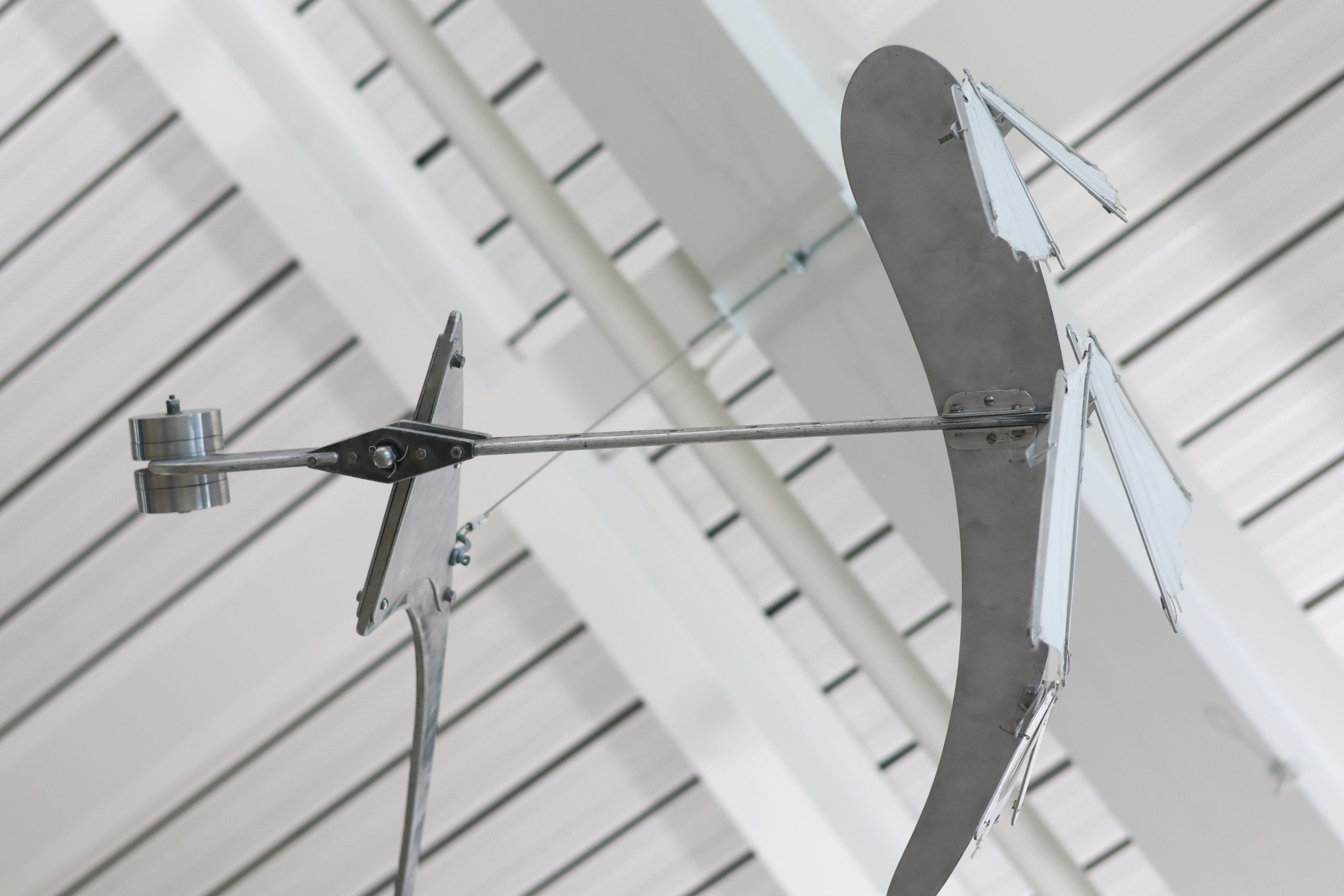 Artistic sculpture hanging from the ceiling