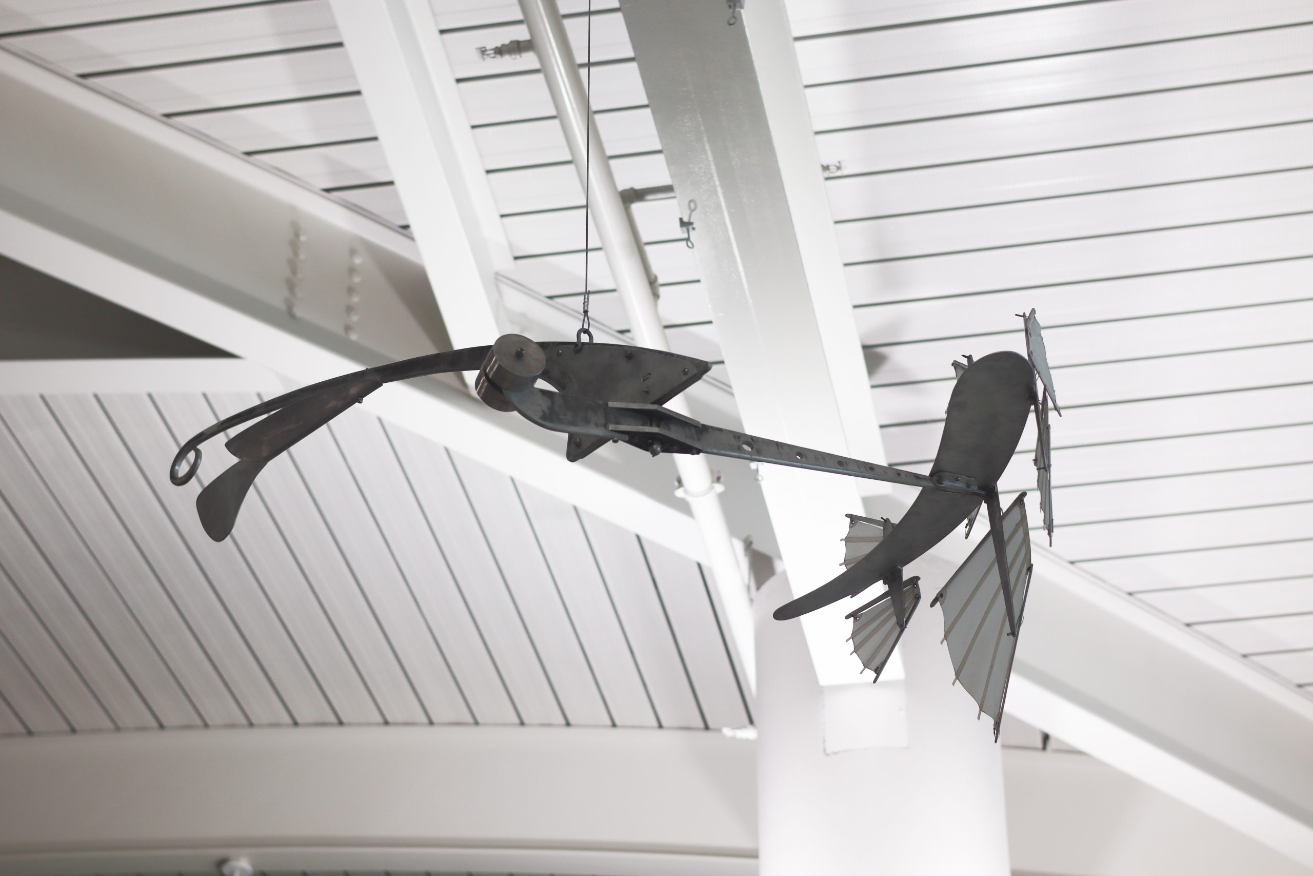 Artistic sculpture hanging from the ceiling