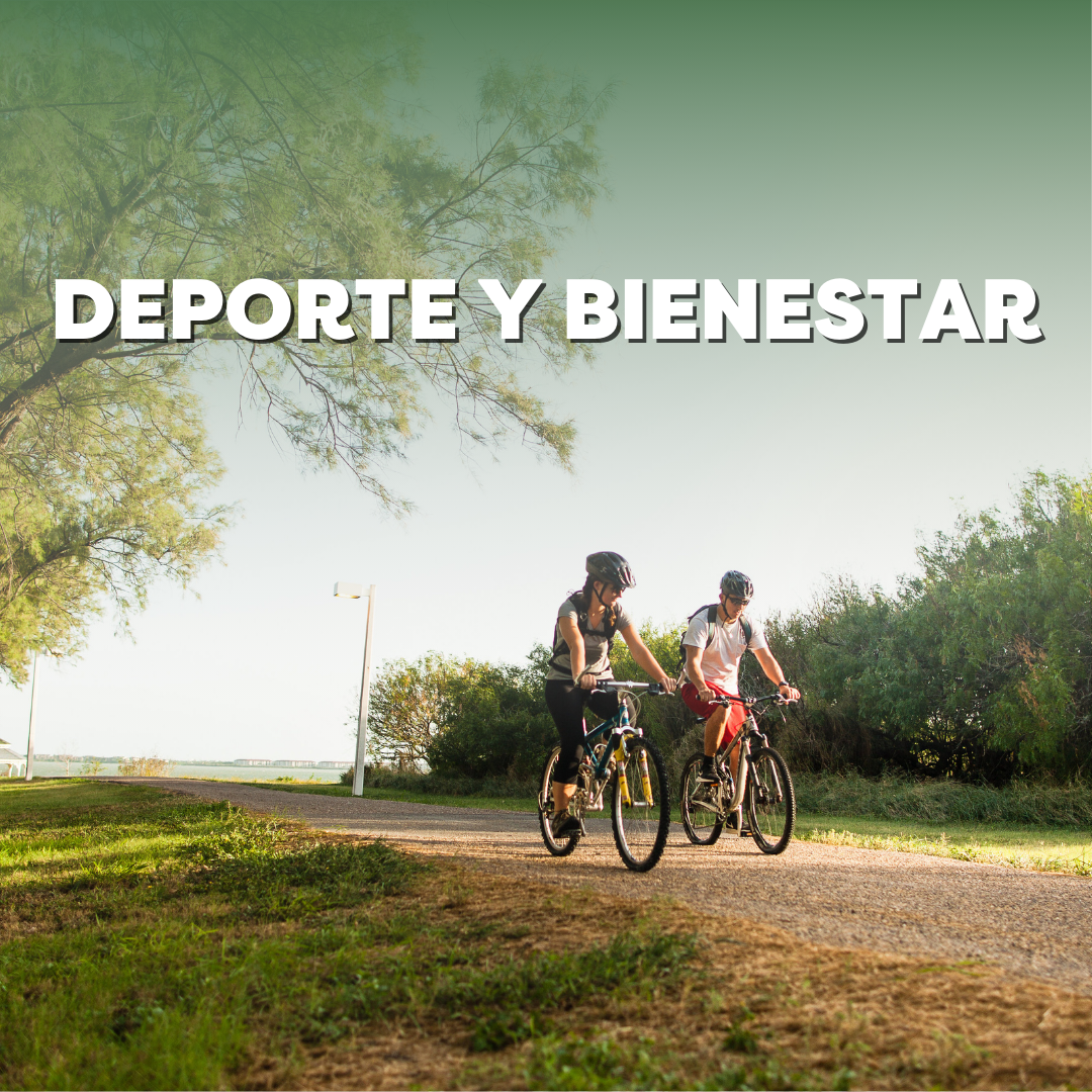 Two people cycling on a scenic path surrounded by greenery promoting sports and wellness activities