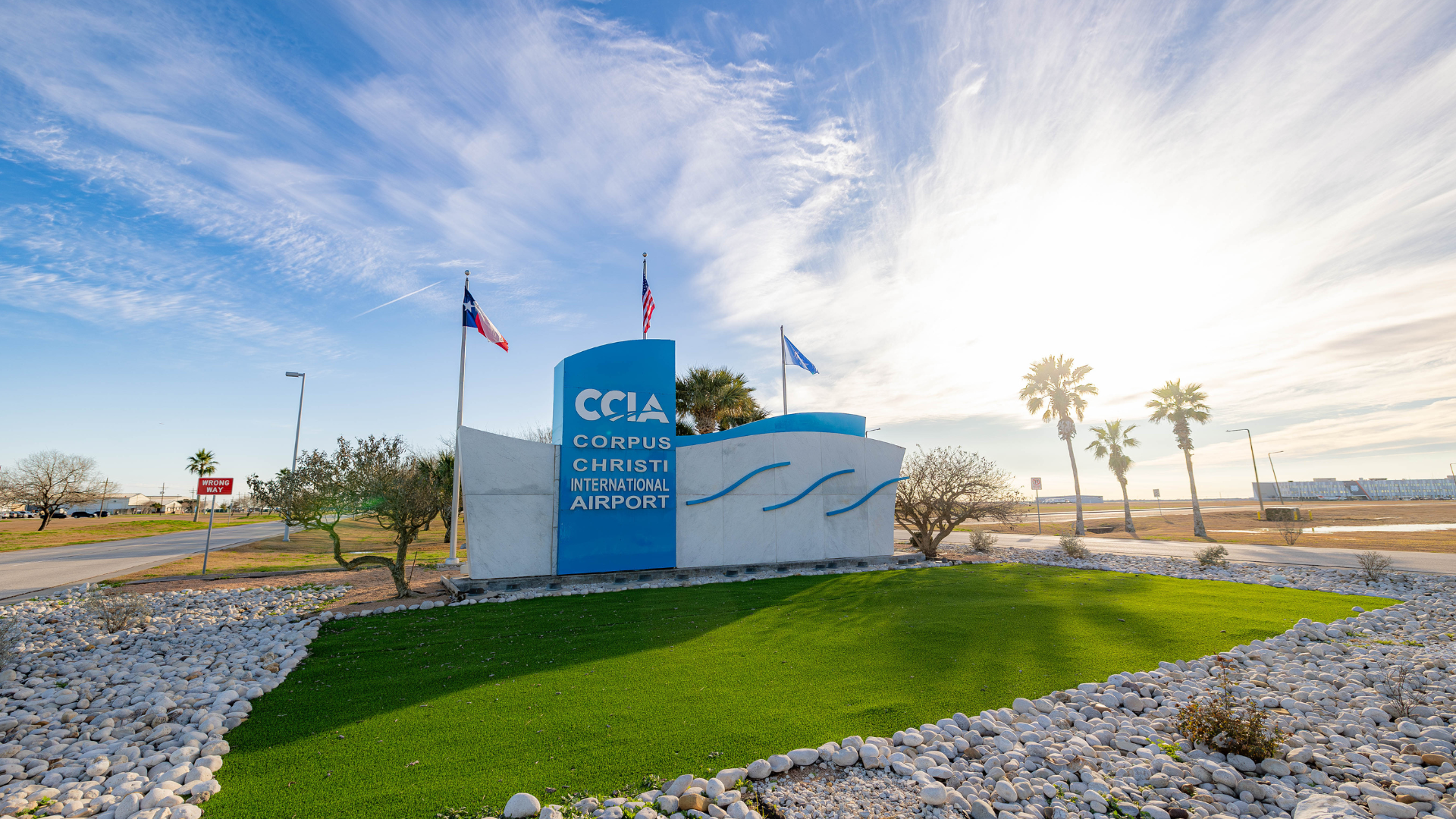 CCIA Corpus Christi International Airport entrance sign